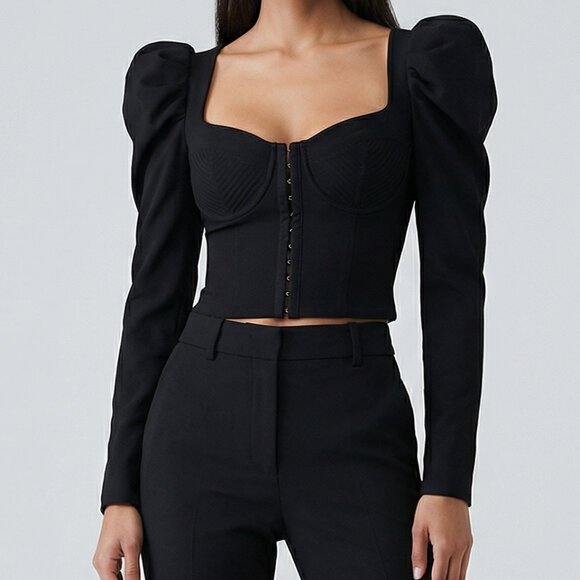 NEW! $128 REVOLVE ASTR THE LABEL Quinn corset top black S - Picture 12 of 13